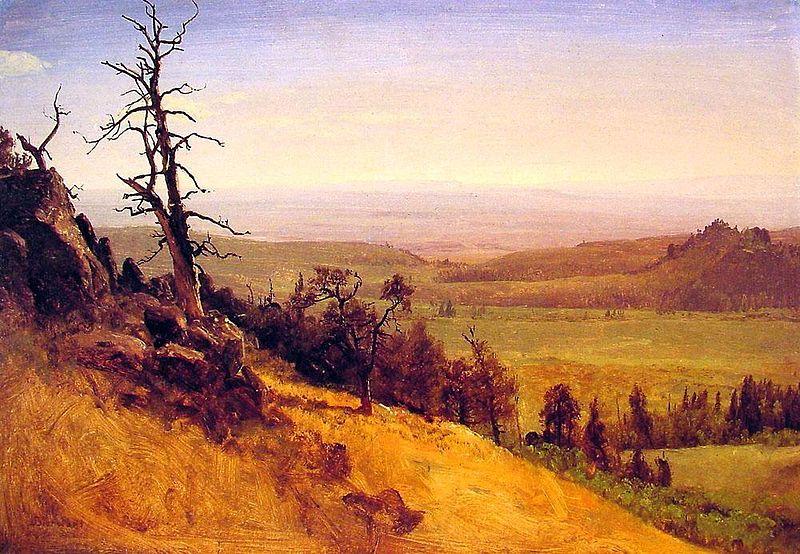 Albert Bierstadt Wasatch Mountains and Great Plains in distance, Nebraska Norge oil painting art